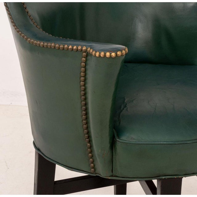 Wood Regency Style Upholstered Ebonized Armchair For Sale - Image 7 of 9