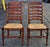 Wood Late 20th Century Set of Six English Oak Faux Bamboo Mahogany Six-Splat Ladder Back Chairs With Rush Seats For Sale - Image 7 of 13