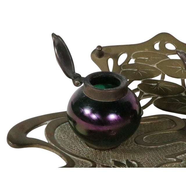 Art Nouveau Vienesse Geschutzt Ink Well C 1900's For Sale - Image 10 of 17