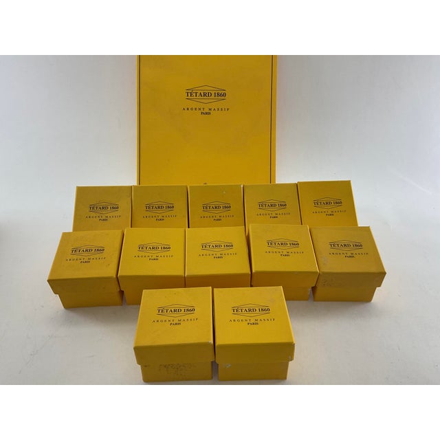 Silver 1990s Set of 12 Refined Sterling Silver Round Napkin Rings, Gadroon. For Sale - Image 8 of 15