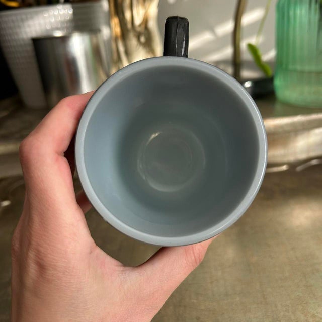 1970s Vintage Mid-Century Modern Anchor Hocking Pisces Astrology Horoscope Milk Glass Mug For Sale - Image 5 of 6