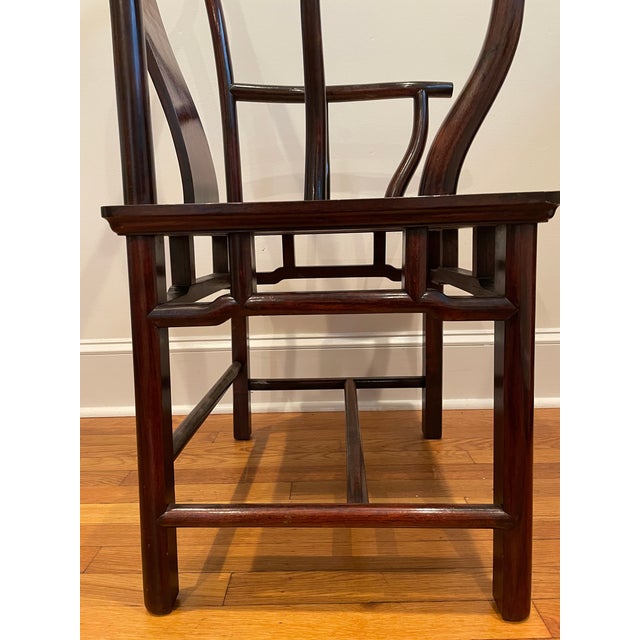 Vintage Asian Chinoiserie Yoke Back Chair For Sale - Image 10 of 12