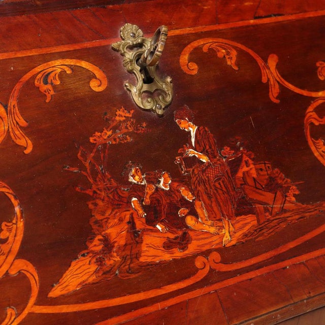 Antique Trumeau in Walnut with Maple Inlays For Sale - Image 12 of 16