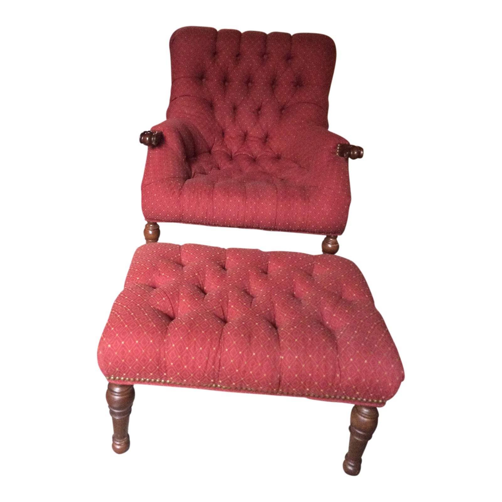 Sleepy Hollow Chair & Ottoman - A Pair | Chairish