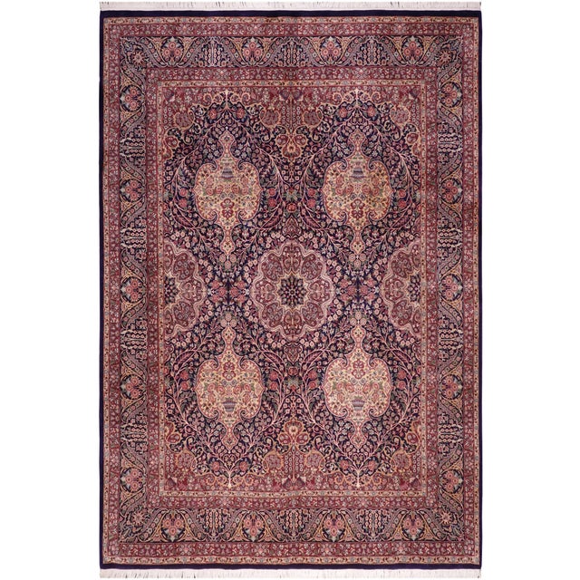 Beautiful Shabby Chic Sultan Pak-Persian Blue/Rust Wool Rug - 8'2'' X 10'3'' For Sale - Image 9 of 9
