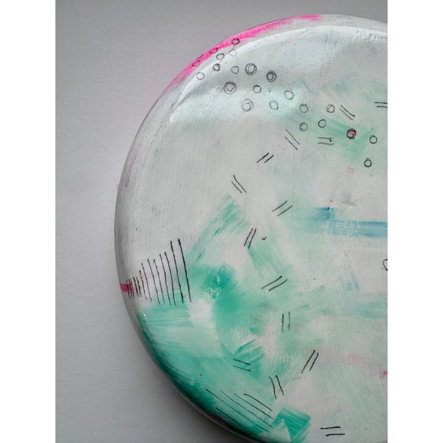 2020s Hand Painted Wood Bowl For Sale - Image 5 of 12