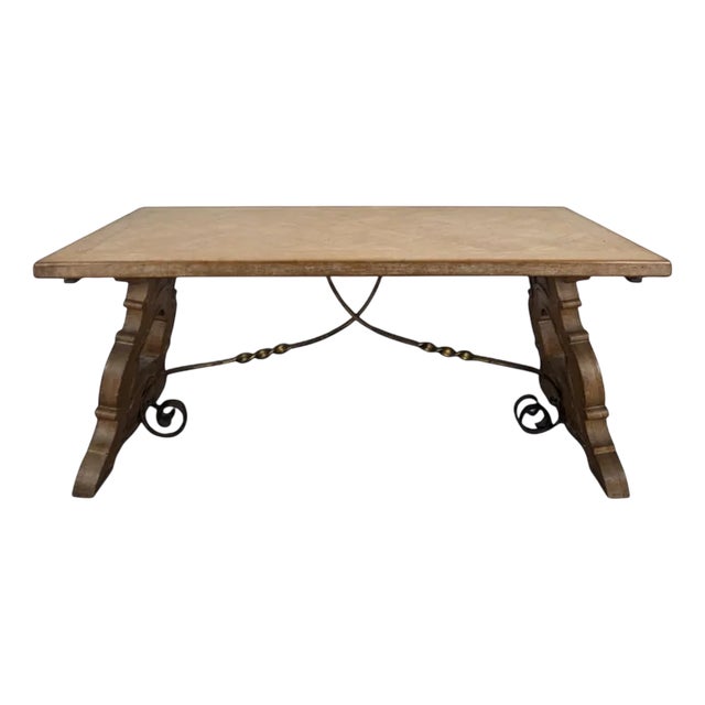 Spanish Style Table in Limed Oak For Sale
