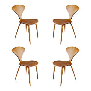 1950s Plycraft Sculptural Dining Chairs by Norman Cherner, Set of Four