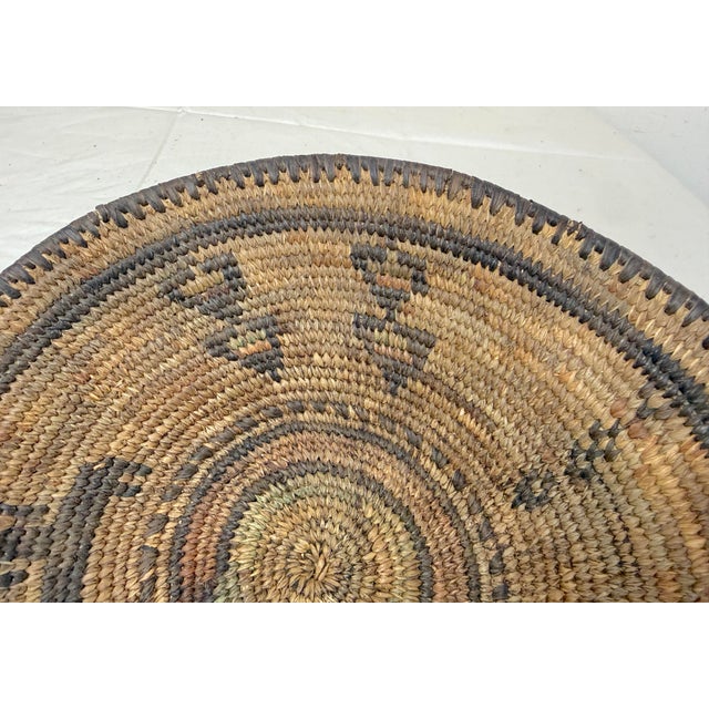 1930s Antique Hand Woven Wicker Figural African Coiled Basket Hausa Nigeria Culture For Sale - Image 5 of 11