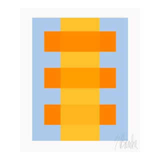 Yellow Through Orange on Blue Fine Art Print 30" X 40" by Liz Roache For Sale