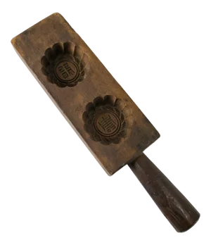 Primitive Rustic Chinese Carved Wood Cookie Mold