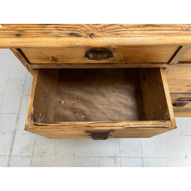 Brown Rustic Haberdashery Shop Counter, 1890s For Sale - Image 8 of 14