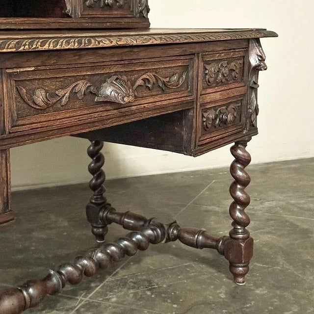 19th Century French Renaissance Wall Desk With Extending Writing Surface For Sale - Image 11 of 13