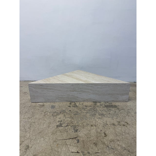Polished Italian Travertine Triangle Coffee Tables, 1970s - A Pair For Sale - Image 15 of 18