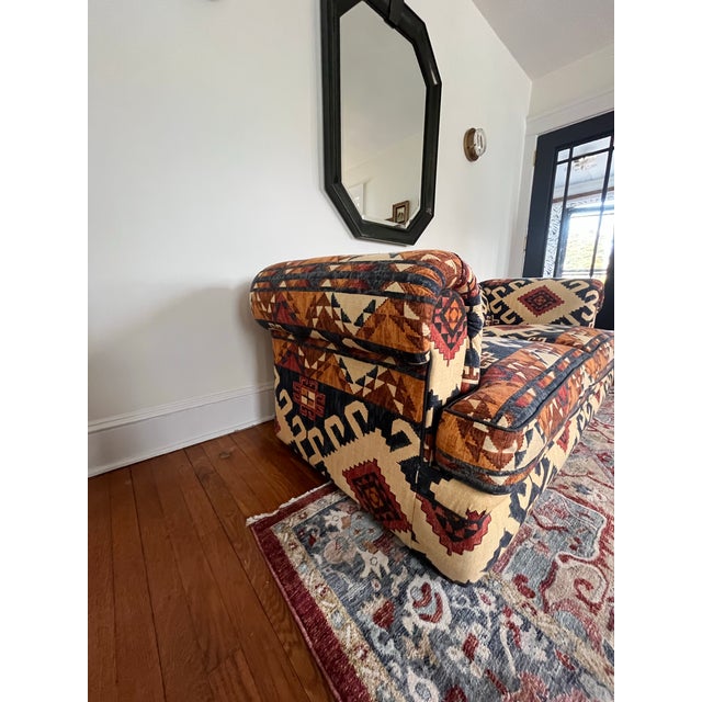 Textile Vintage Southwestern Design Kilim Style Sofa George Smith Ralph Lauren Style For Sale - Image 7 of 11