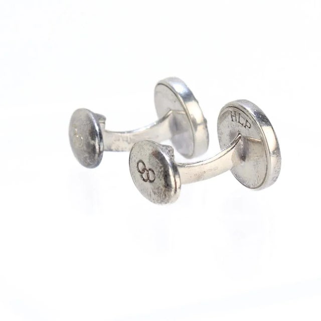 Modern Links of London Sterling Silver Beads & Black Gemstone Cufflinks For Sale - Image 3 of 10