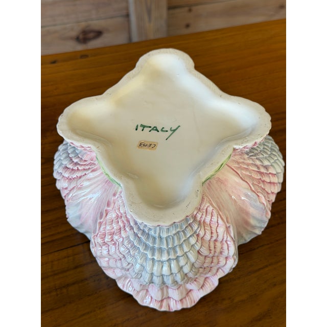 Vintage Italian Majolica Ceramic Clustered Shell Centerpiece Bowl For Sale - Image 10 of 11