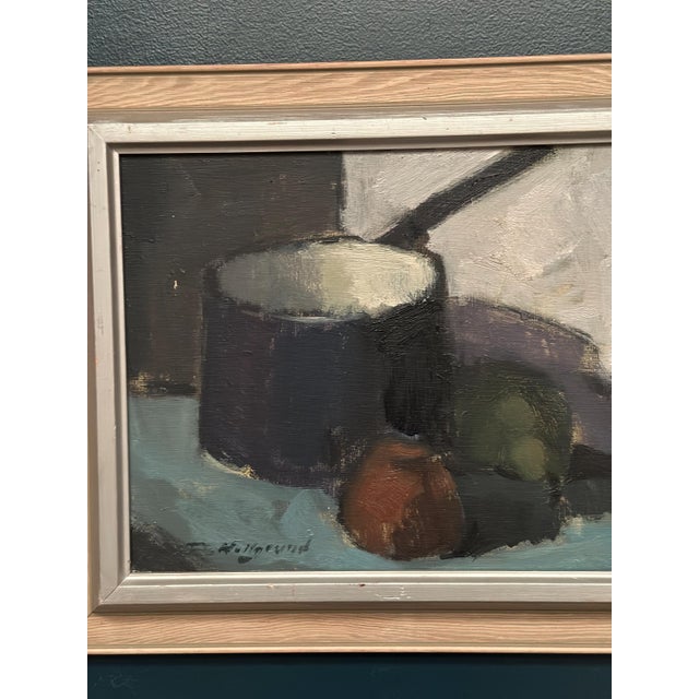 Mid-Century Modern Bengt Hillgrund, Pan and Fruits, 1961, Oil on Canvas, Framed For Sale - Image 3 of 18
