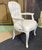 Modern Louis XV Style Cabriolet Armchair in Painted Wood and White Imitation Leather Upholstery For Sale - Image 4 of 12