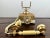 Vintage French Style Brass Rotary Telephone With Ornate Repoussé Cream Enamel Base For Sale - Image 9 of 16