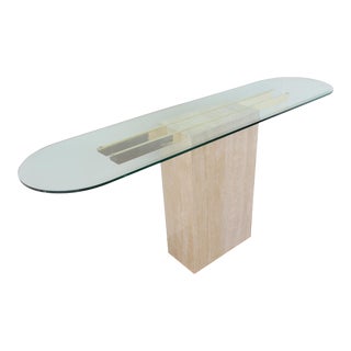 Vintage Artedi Travertine Stone Console Table For Sale