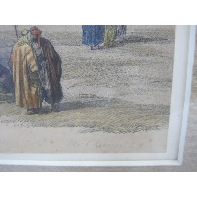 Early 19th Century David Roberts r.a. Colored Lithograph Encampment of the Aulad Sa'id Mount Sanai For Sale - Image 5 of 7