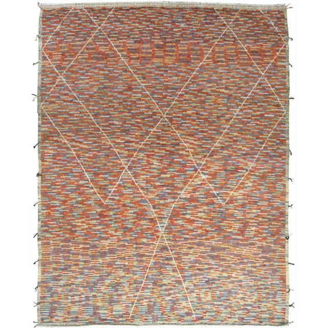 2020s Handmade Wool & Cotton Moroccan Rug. 10"02" X 13'00" For Sale - Image 5 of 5