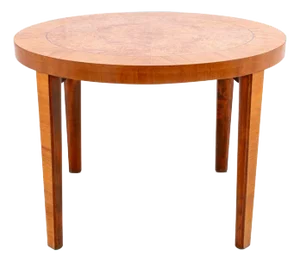 Art Deco Burr Elm Circular Low Table