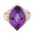 Metal 14k Gold Vintage Amethyst and Diamond Cocktail Ring For Sale - Image 7 of 7
