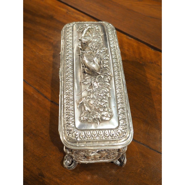 A Finely Cast Silvered Bronze Table Casket by L. Oudry, Paris, Circa 1865 For Sale - Image 12 of 18