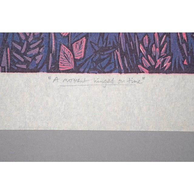 Peter Clarke, A Moment Hinged on Time, 1982, Color Woodcut For Sale - Image 4 of 7