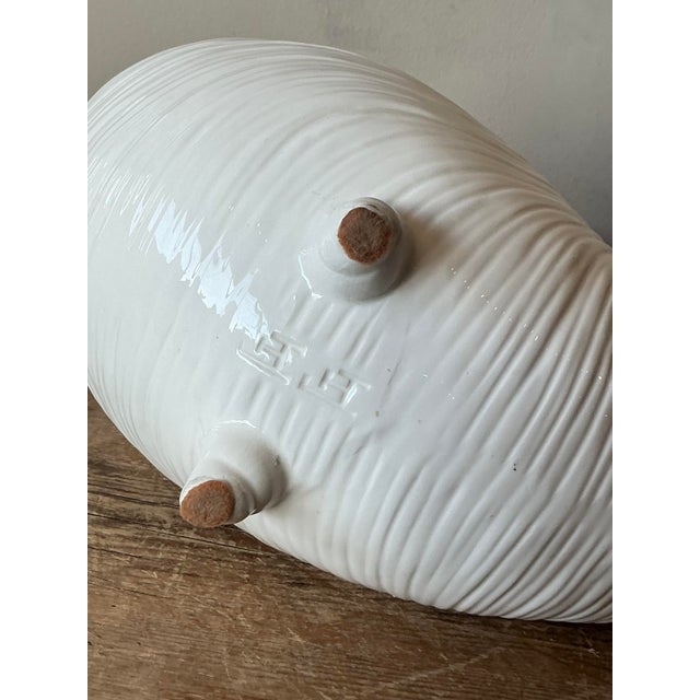 Late 20th Century Vintage Coastal Fitz and Floyd Nautilus Cache Pot For Sale - Image 5 of 8