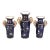 Mason's Ironstone Mazarine Blue Garniture of Three Vases, Polychrome Flowers Circa 1820–1830 For Sale