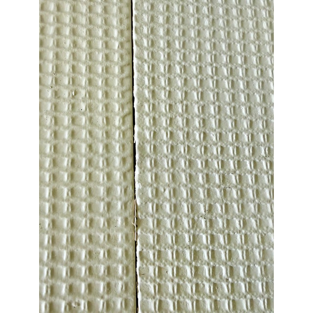Cream Large Karl Springer-Style Cream Textured Grass Cloth Dining Table For Sale - Image 8 of 14