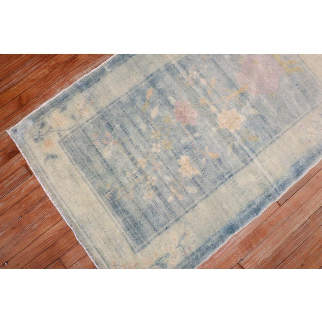 Early 20th Century Powder Blue Chinese Rug - 3'2" x 4'9" For Sale - Image 9 of 18