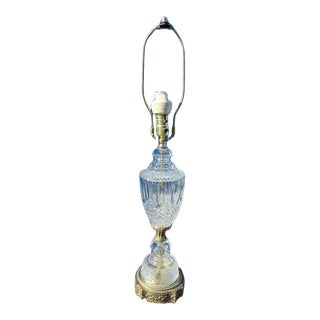 1960s Vintage Baccarat Style Cut Crystal Table Lamp For Sale