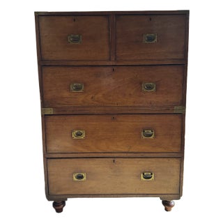 C. 1840 English Mahogany Campaign Chest For Sale