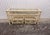 1970s 1970s Vintage Coastal Bamboo & Rattan Console Table With Matching Ottomans For Sale - Image 5 of 9