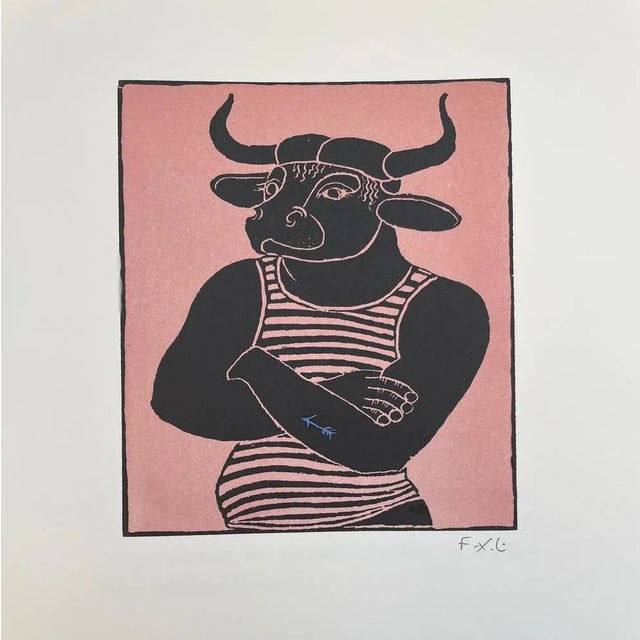 Contemporary François-Xavier & Claude Lalanne, Minotaur, 2005, Woodcut For Sale - Image 3 of 5