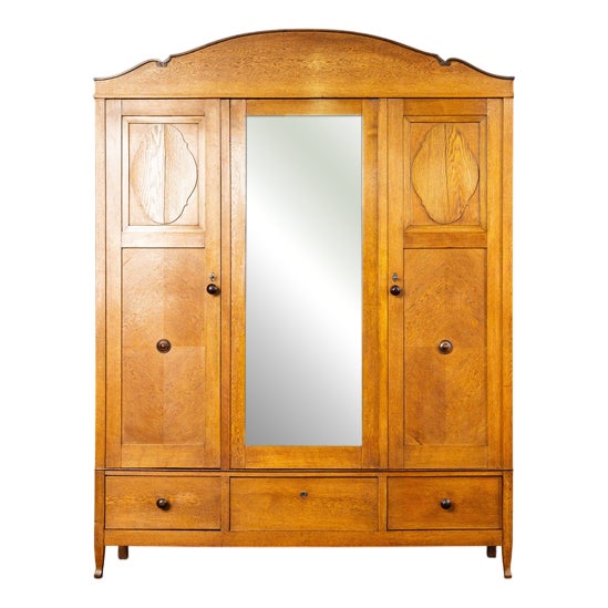 Vintage Wardrobe with Mirror For Sale