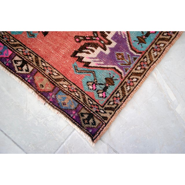 Textile Hand Knotted Door Mat, Entryway Rug, Bath Mat, Kitchen Decor, Small Rug, Turkish Rug - 1′8″ × 3′1″ For Sale - Image 7 of 13