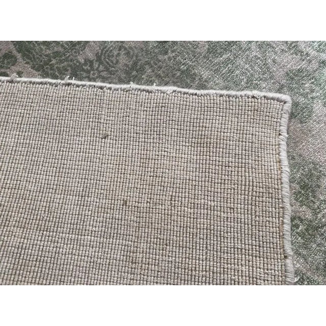 2020s Light Green Color Hand Knotted Modern Rug For Sale In Washington DC - Image 6 of 8