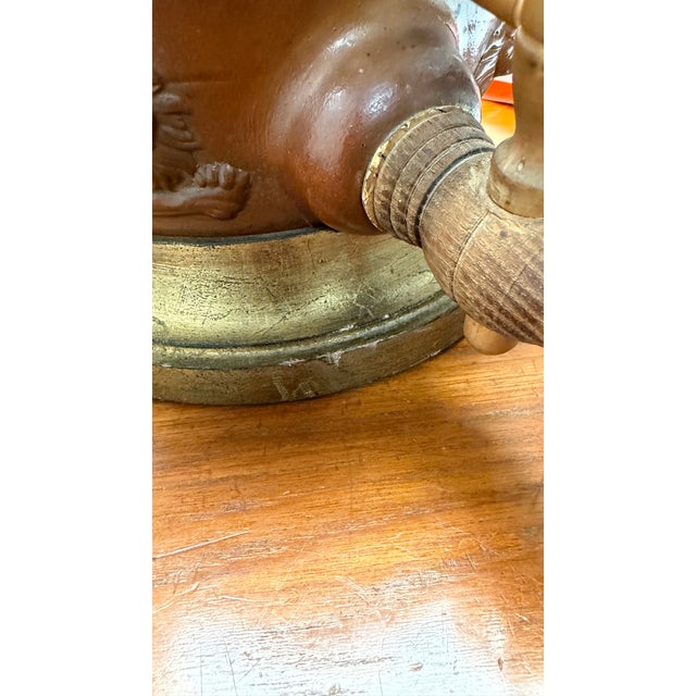 19th Century Antique English Redware Pottery Jug as a Table Lamp For Sale - Image 9 of 9