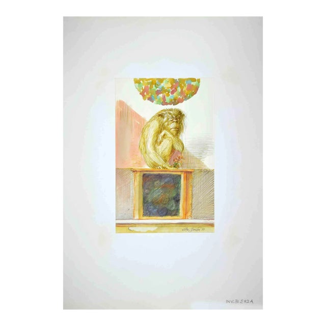 Leo Guide, Monkey, Drawing, 1971 For Sale