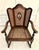 Antique Victorian Jacobean Revival Caned Rocking Chair With Custom Cat Needlepoint Cushion For Sale - Image 10 of 12