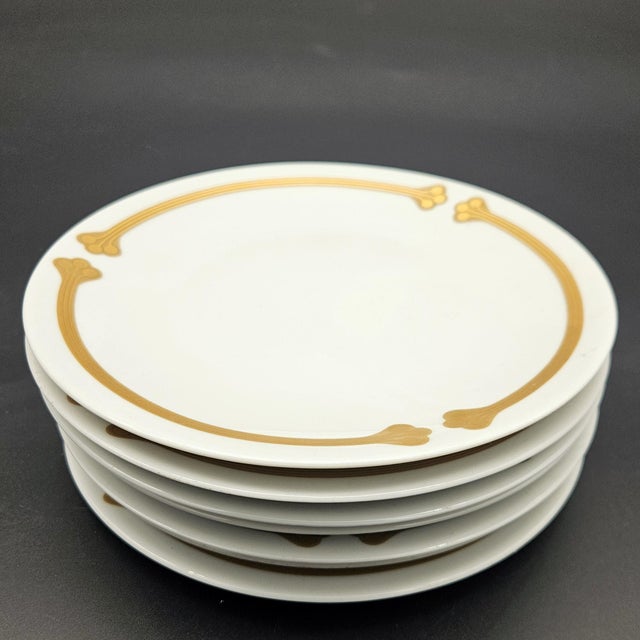 Art Nouveau Porcelain Plates, 1920s, Set of 7, in Flawless conditions. Designed 1920 to 1949 This piece has an attribution...