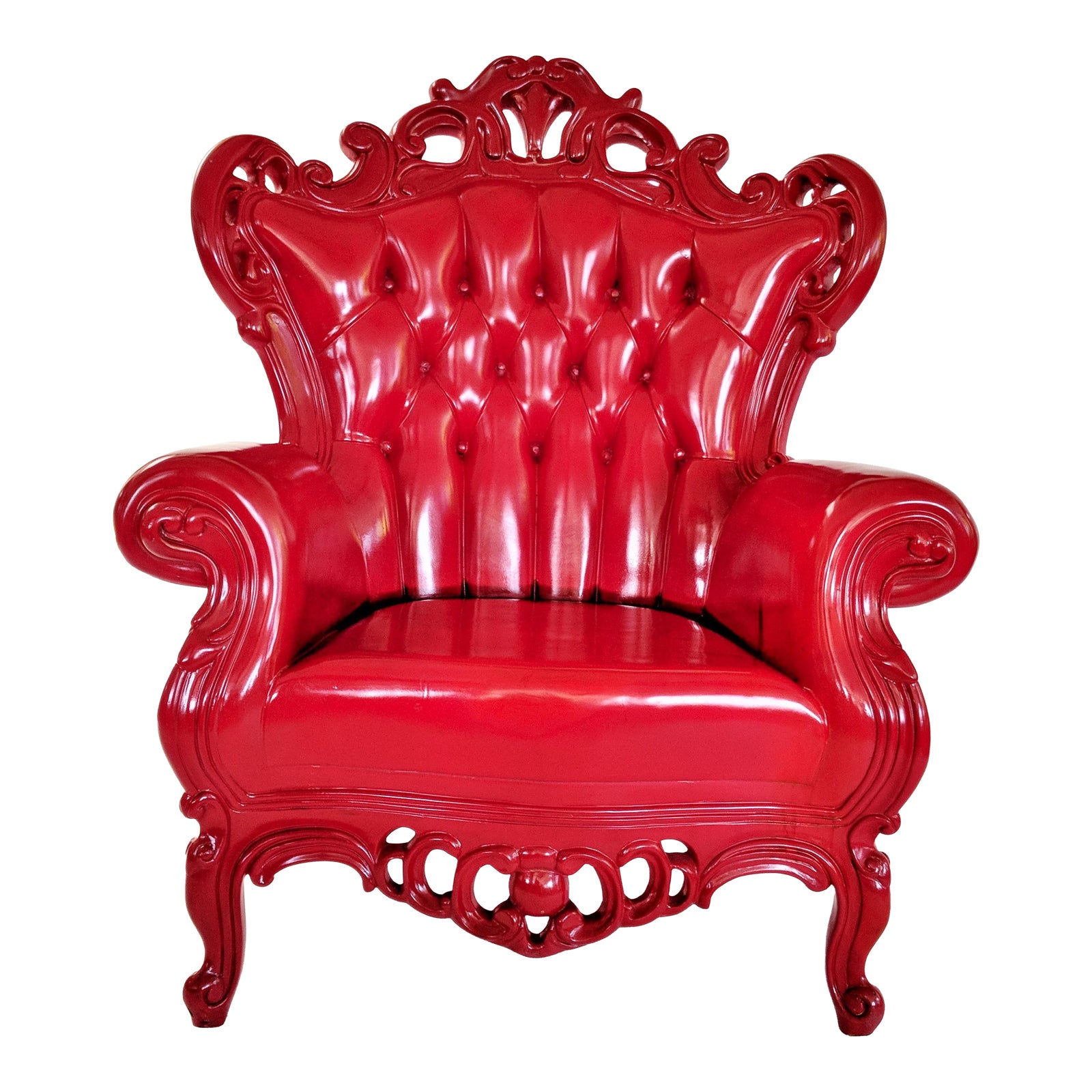 Art Nouveau Polart Red Plastic " Luigi" Throne Chair Chairish