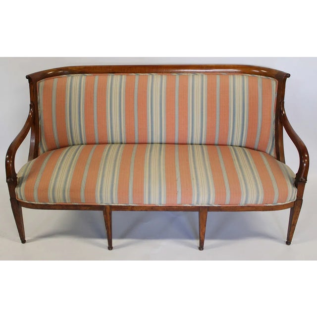 Swedish Neoclassical Biedermeier-Style Mahogany Settee, Circa 1830 For Sale - Image 4 of 6