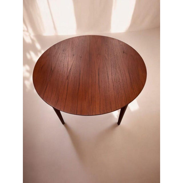 Veneered Teak Dining Table with Extension Leaves by Henning Kjærnulf for Sorø Stolefabrik, Denmark, 1960s For Sale - Image 10 of 18