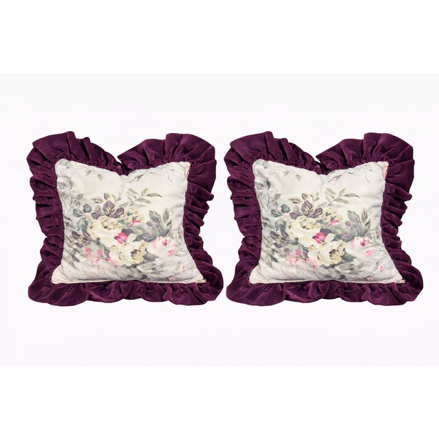 Romantic Pair of Vintage Floral Pillow Covers in the Spirit of 1990s Ralph Lauren Home. For Sale - Image 12 of 12
